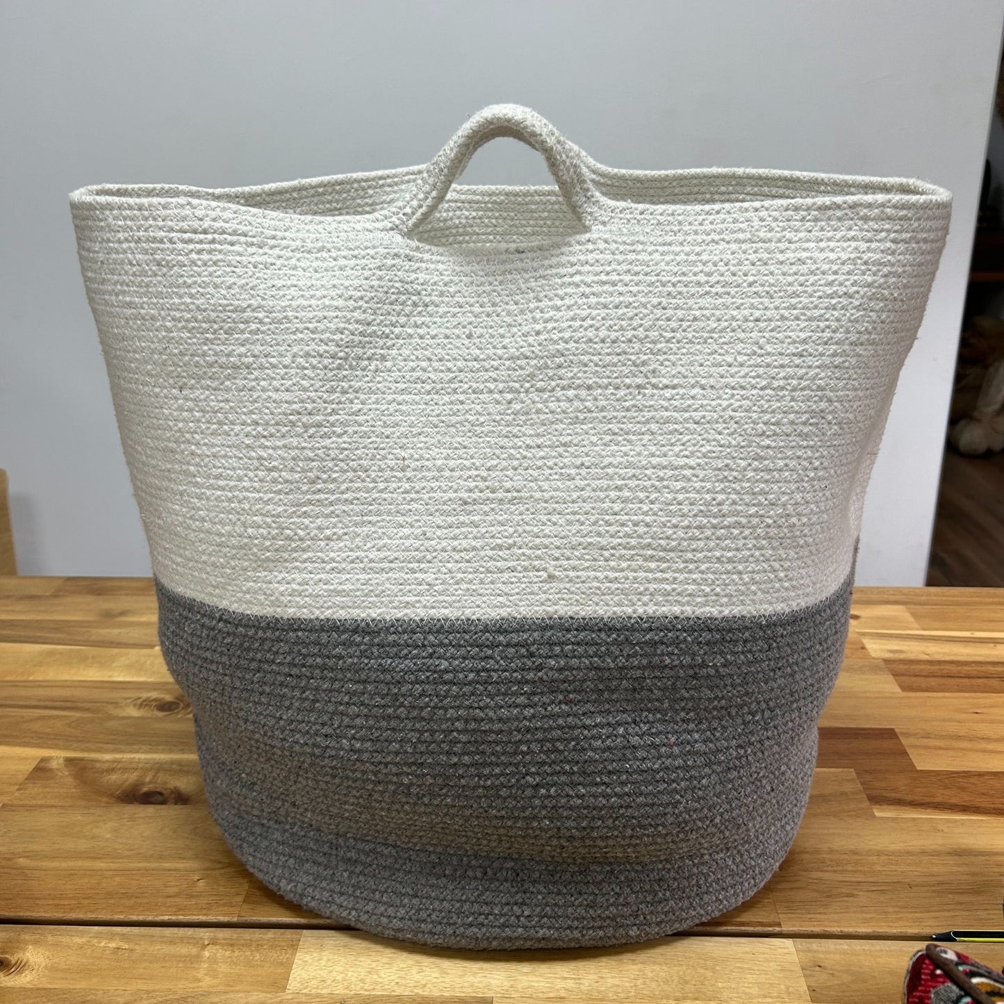 Large Cotton Rope Storage Basket – Grey (45x40cm)