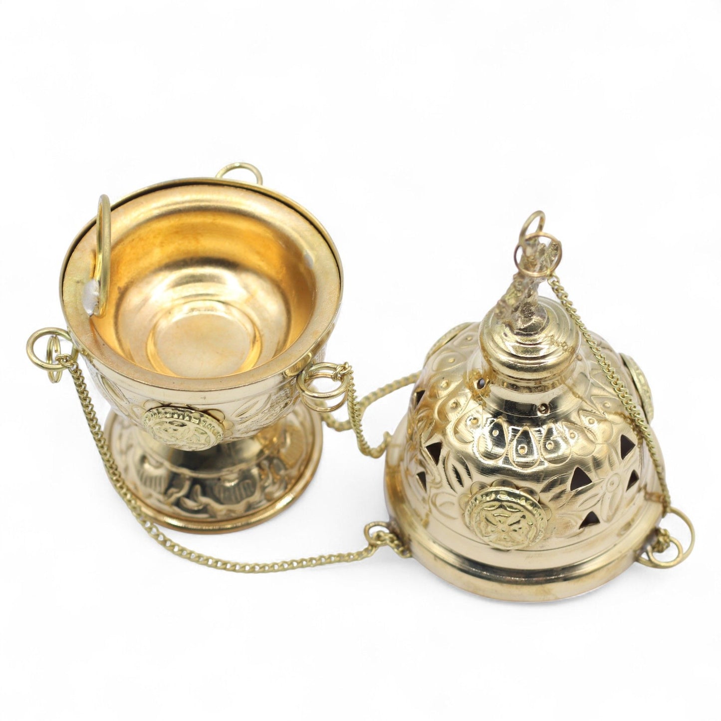 Hanging Detailed Brass Incense Burner