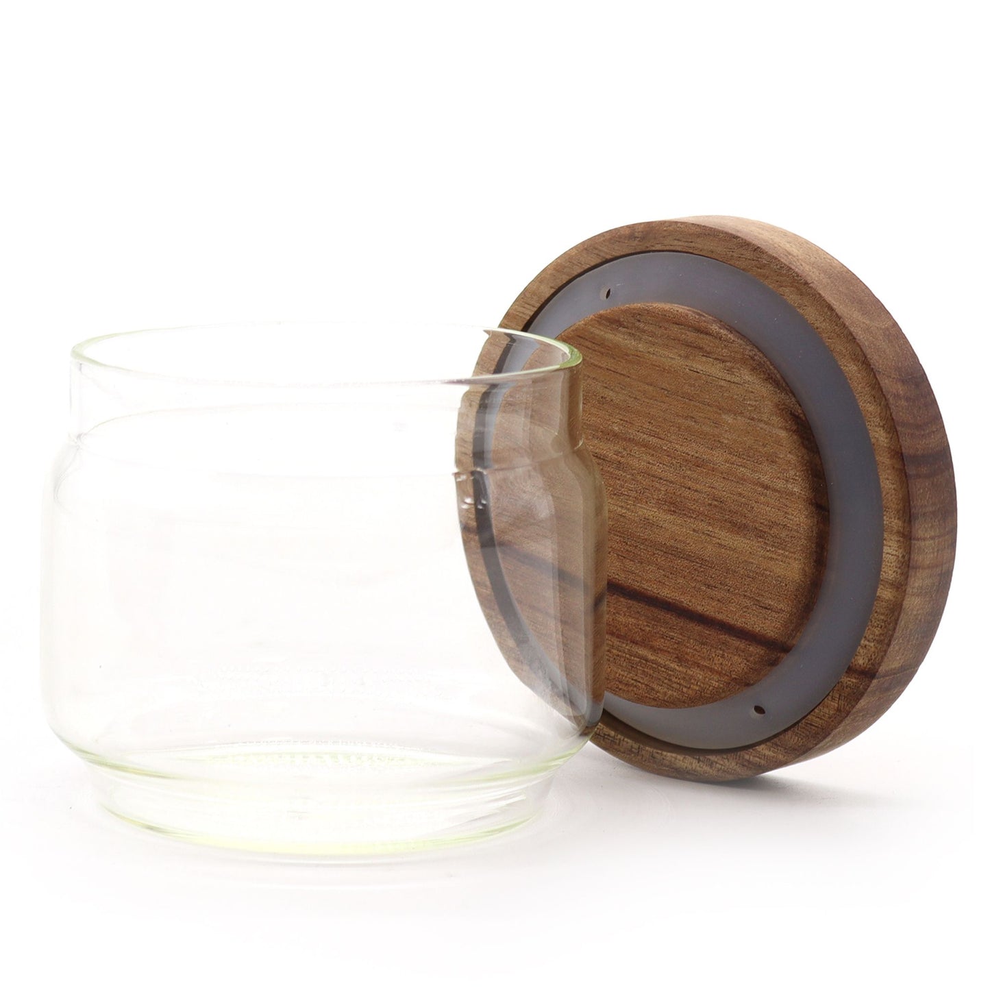 Clear Glass Jar with Bamboo Lid - 7cm
