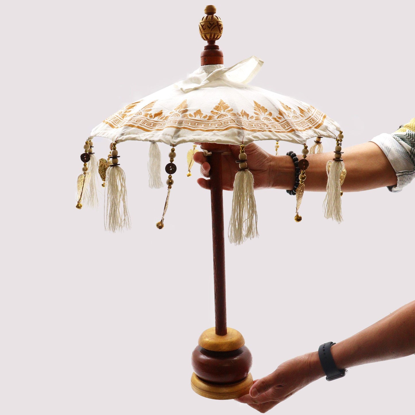 Bali Home Décor Parasol – Canvas | Gold Decor | 40cm