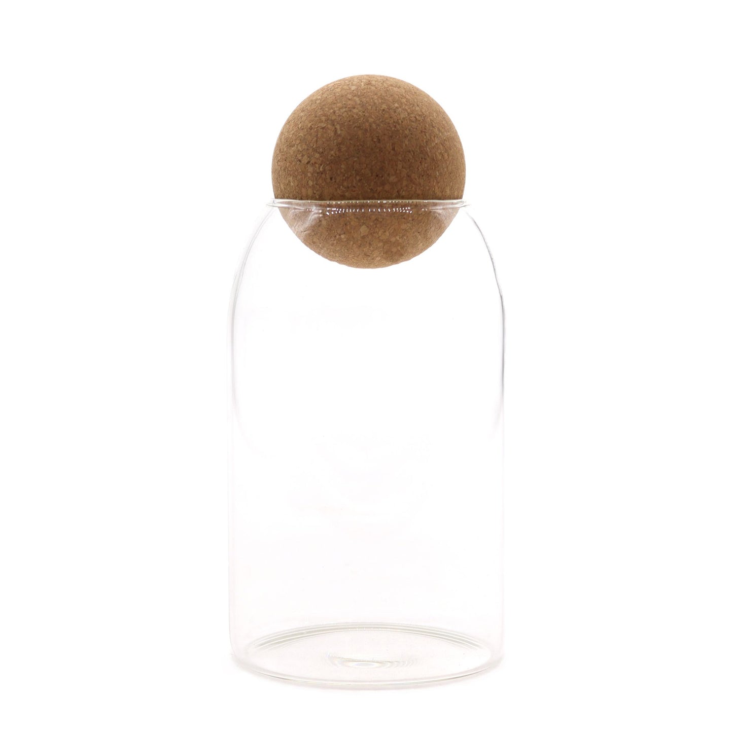 Clear Glass Jar with Cork Ball Lid - 15cm