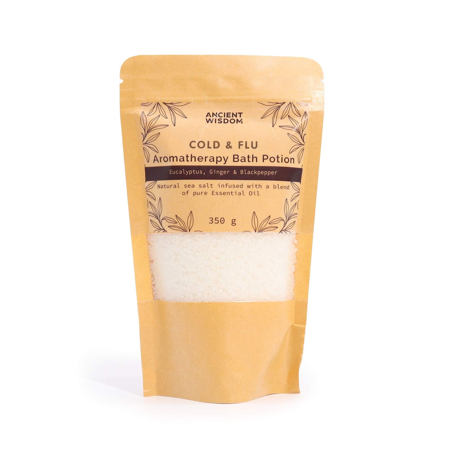 Aromatherapy Bath Potion in Kraft Bag 350g – Eucalyptus, Ginger & Black Pepper
