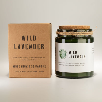 Greenman Rituals Woodwick Soy Candle – Wild Lavender