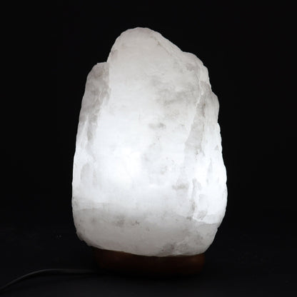 Crystal Rock Himalayan Salt Lamp with Wooden Base – 2–3kg