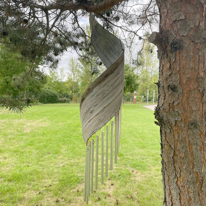 Coconut Leaf Wind Chimes – Whitewash | Handmade Natural Garden Decoration