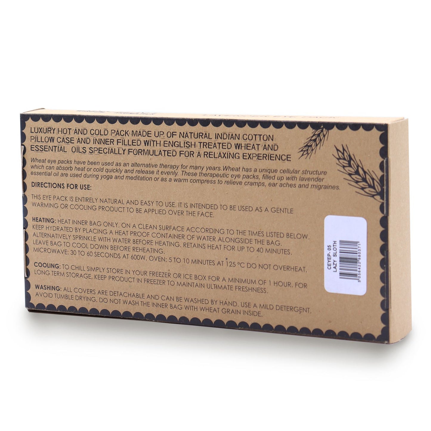 Lavender Natural Cotton & Juco Eye Pillow in Gift Box – Lazy Sloth