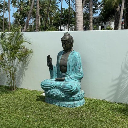 Large Turquoise & Stone Buddha Teaching on Lotus – 2m
