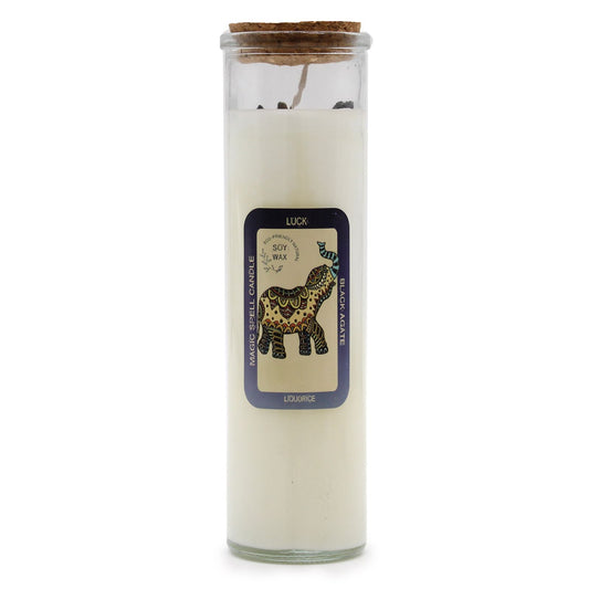 Magic Spell Candle – Luck | Black Agate & Liquorice
