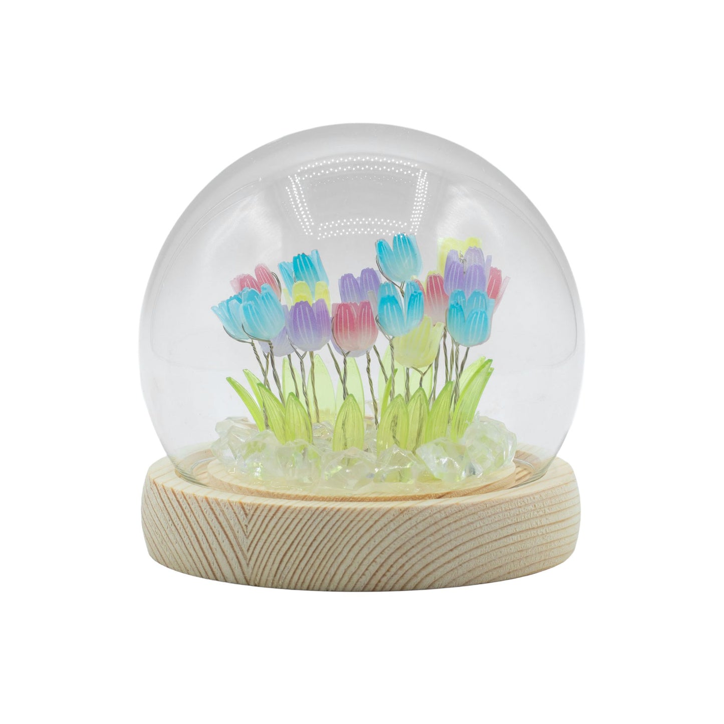Floral Glow Garden Dome – 20 Multi Tulips | LED & USB Powered