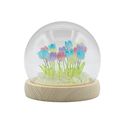 Floral Glow Garden Dome – 20 Multi Tulips | LED & USB Powered
