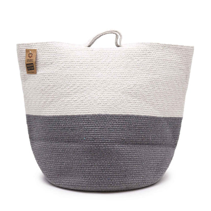 Large Cotton Rope Storage Basket – Grey (45x40cm)