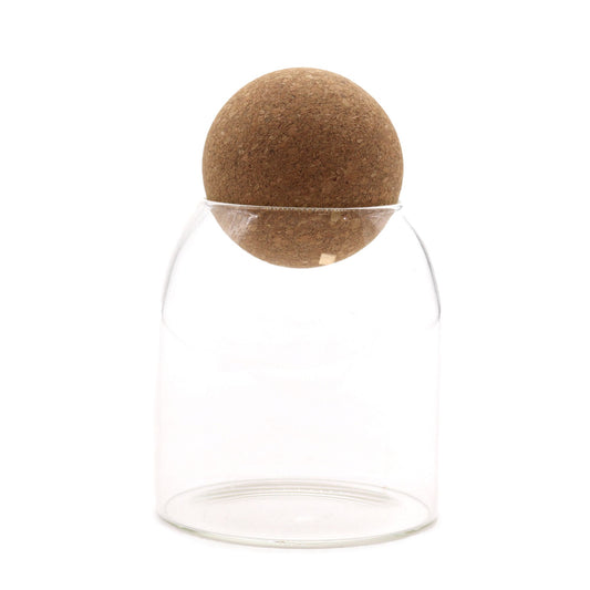 Clear Glass Jar with Cork Ball Lid - 10cm