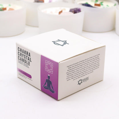 Chakra Crystal Candle – Crown Chakra | Celestite, Selenite & Ocean Breeze