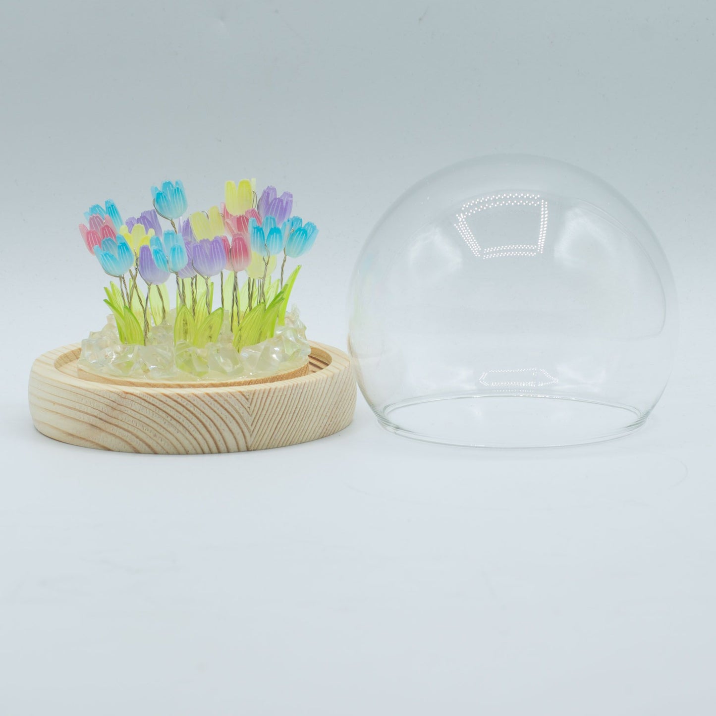Floral Glow Garden Dome – 20 Multi Tulips | LED & USB Powered