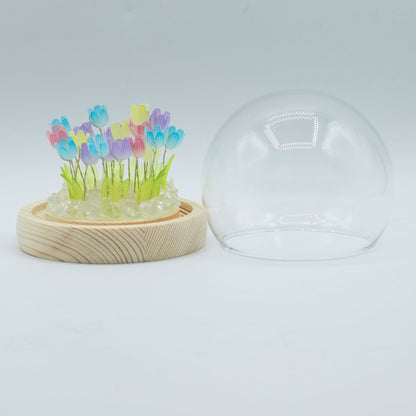 Floral Glow Garden Dome – 20 Multi Tulips | LED & USB Powered