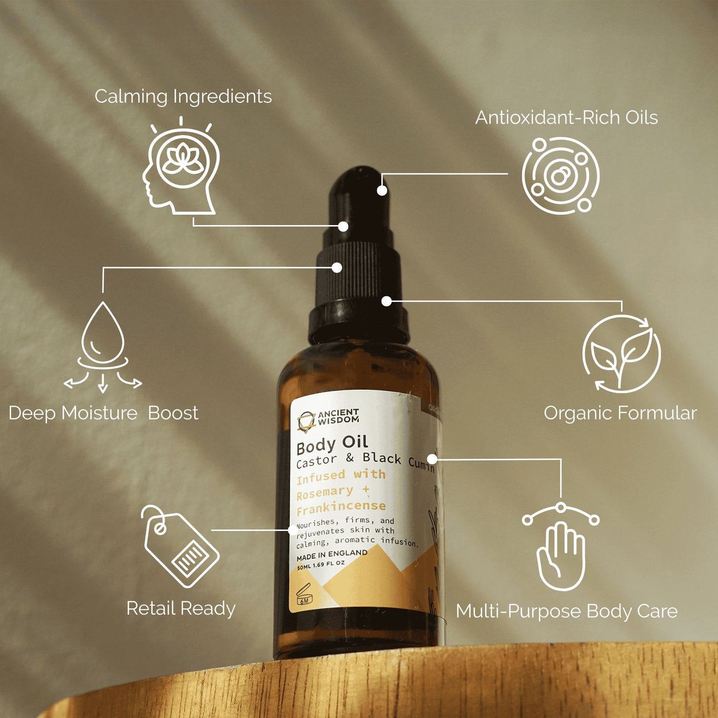Organic Body Oil 50ml – Rosemary & Frankincense