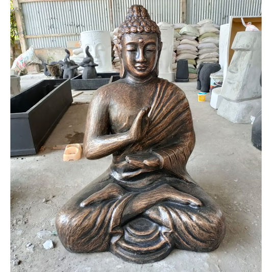 Large Antique Gold Buddha Meditation in Stupa – 1.5m