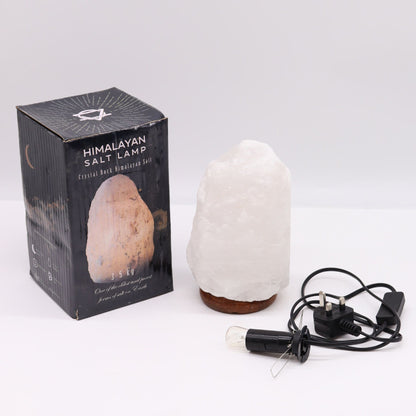 Crystal Rock Himalayan Salt Lamp with Wooden Base – 3–5kg