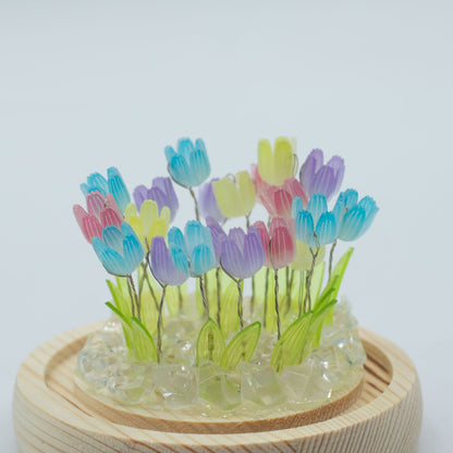 Floral Glow Garden Dome – 20 Multi Tulips | LED & USB Powered