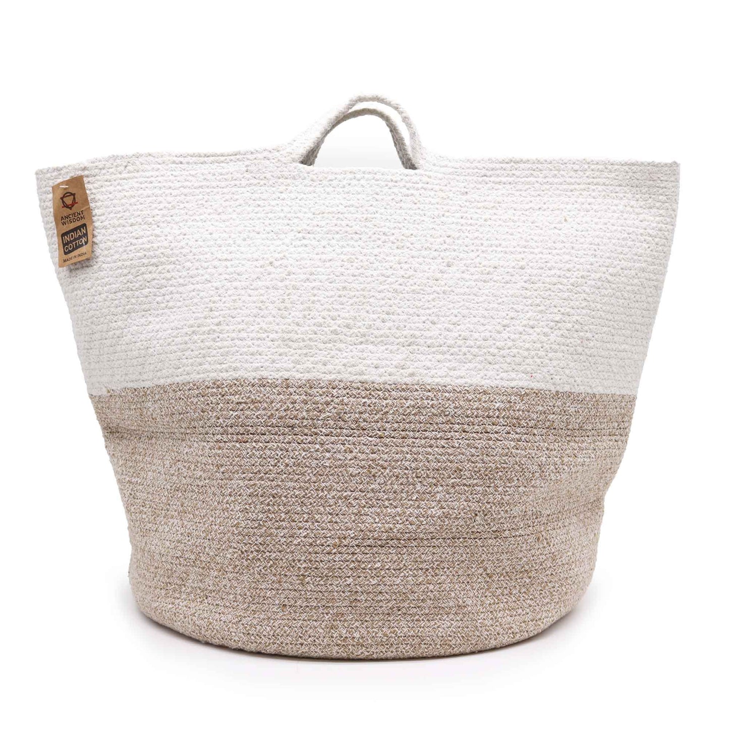 Large Cotton Rope Storage Basket – Beige (45x40cm)