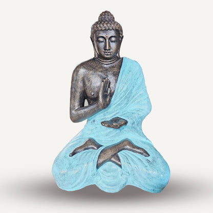 Large Turquoise & Stone Buddha Meditation in Stupa – 1.5m