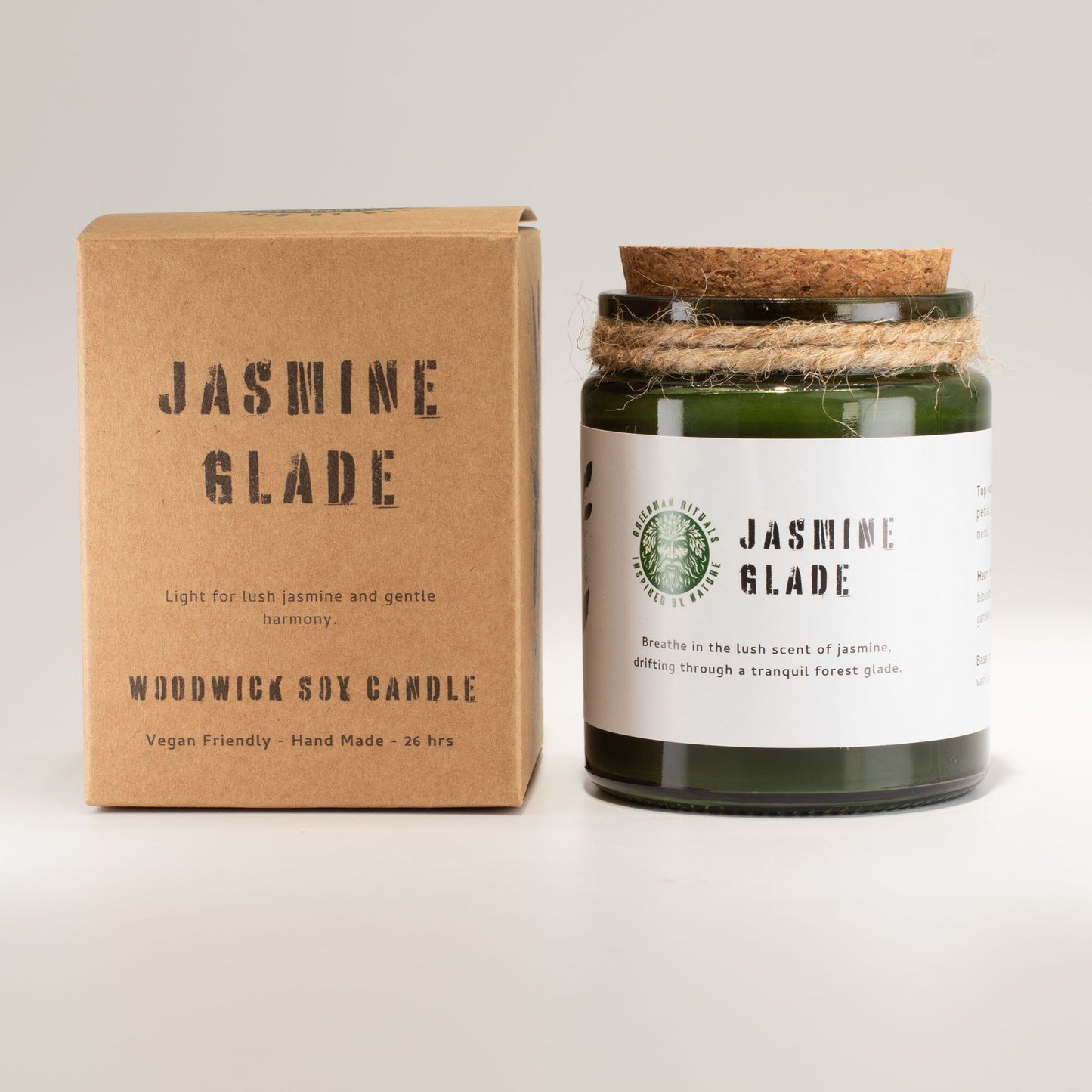 Greenman Rituals Woodwick Soy Candle – Jasmine Glade