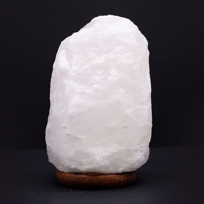 Crystal Rock Himalayan Salt Lamp with Wooden Base – 3–5kg