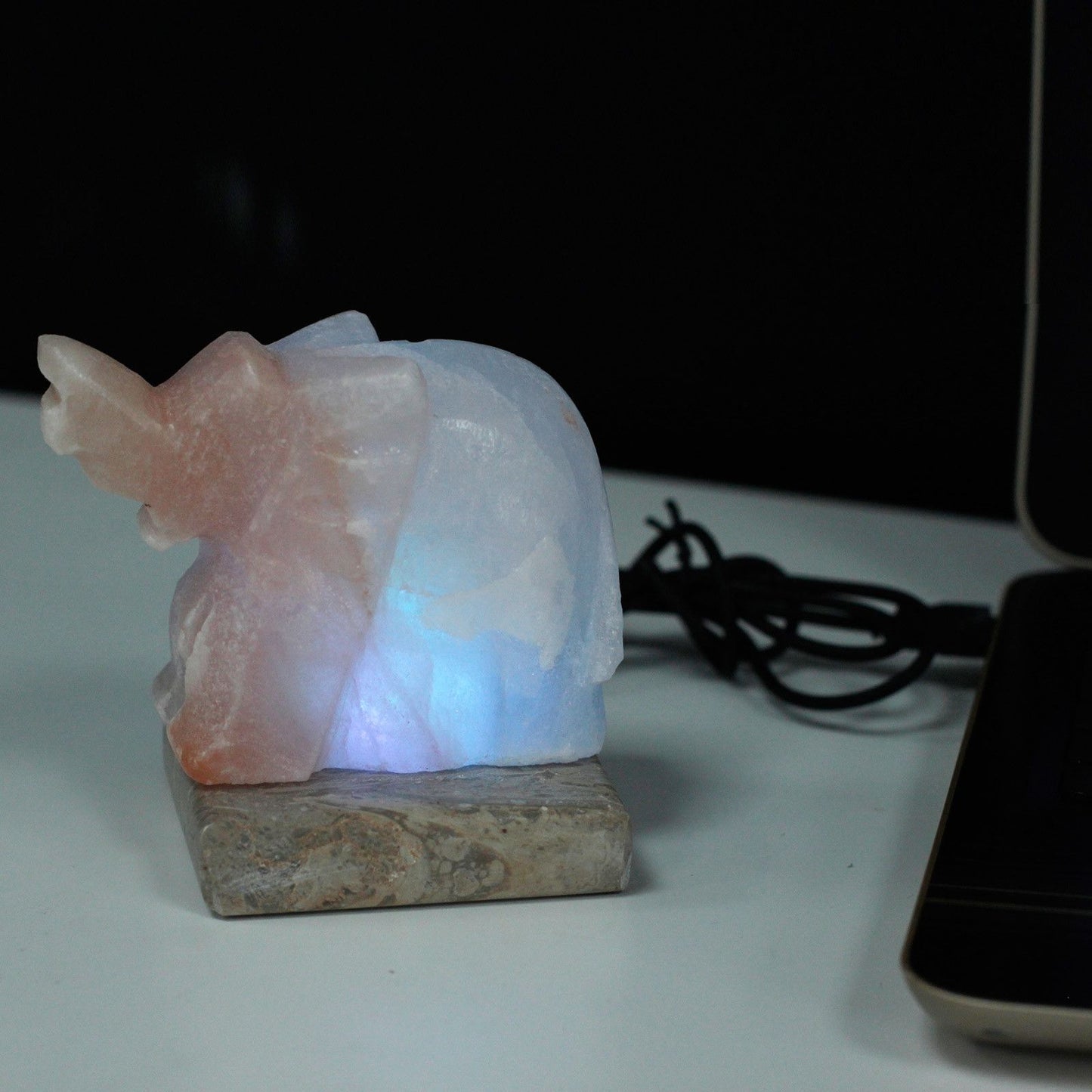 USB Himalayan Salt Lamp – Elephant | Random Colour Selection