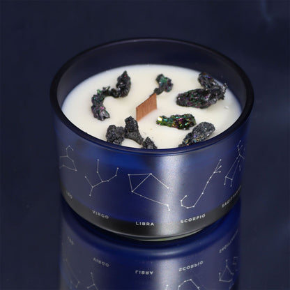 Zodiac Crystal Candle with Gemstone Bracelet – Virgo | Tree Agate & Oud