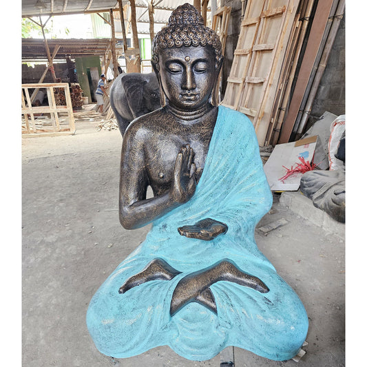 Large Turquoise & Stone Buddha Meditation in Stupa – 1.5m