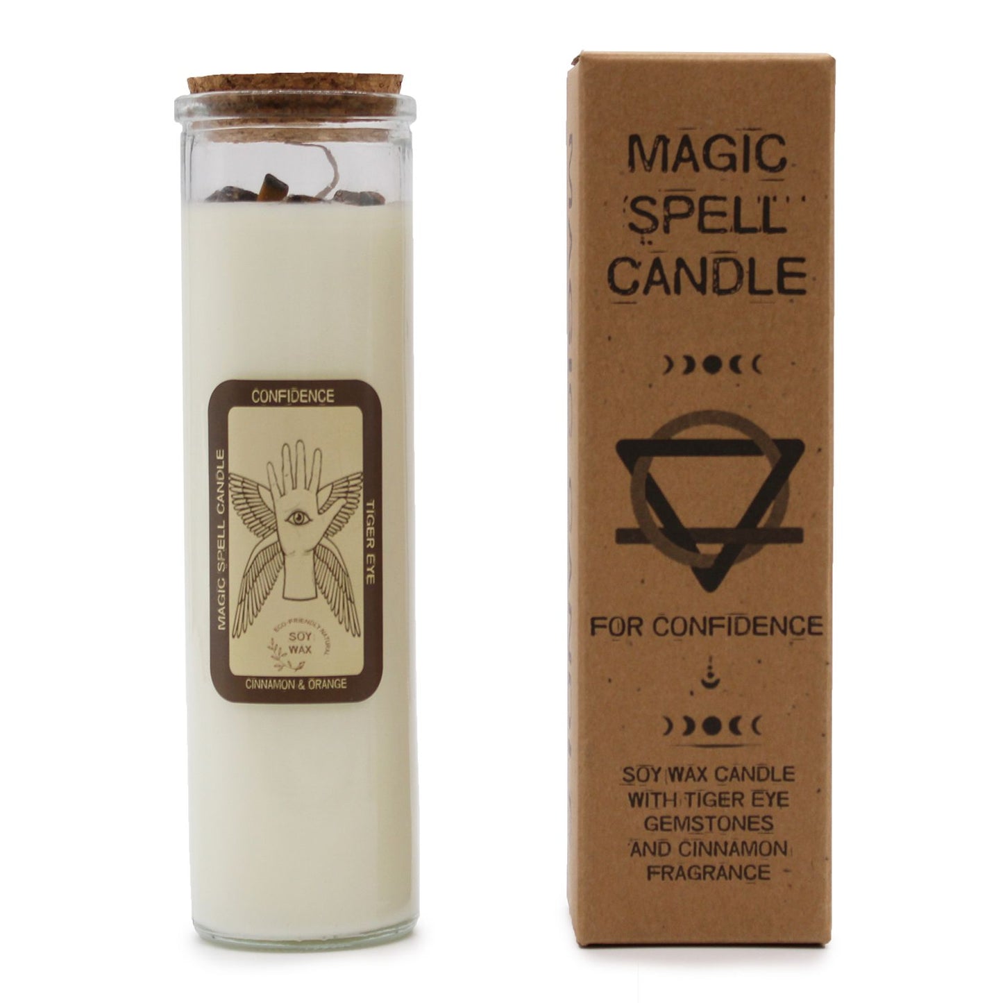 Magic Spell Candle – Confidence | Tiger Eye & Cinnamon