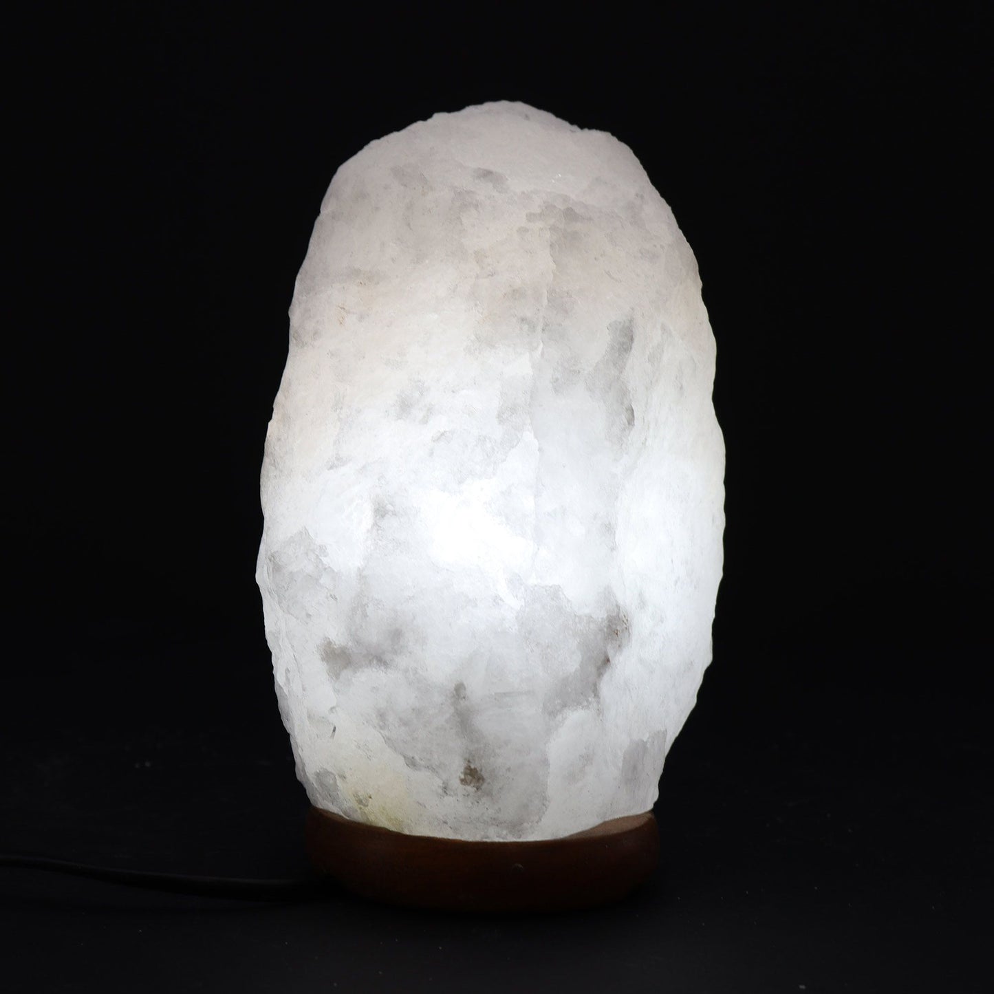 Crystal Rock Himalayan Salt Lamp with Wooden Base – 3–5kg