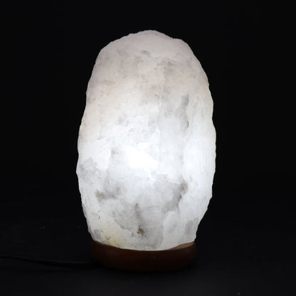 Crystal Rock Himalayan Salt Lamp with Wooden Base – 3–5kg