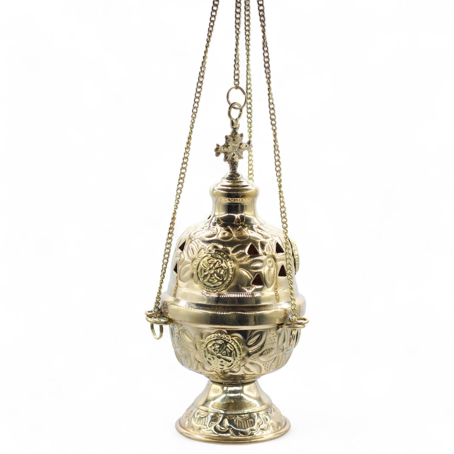 Hanging Detailed Brass Incense Burner