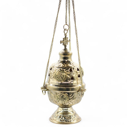 Hanging Detailed Brass Incense Burner
