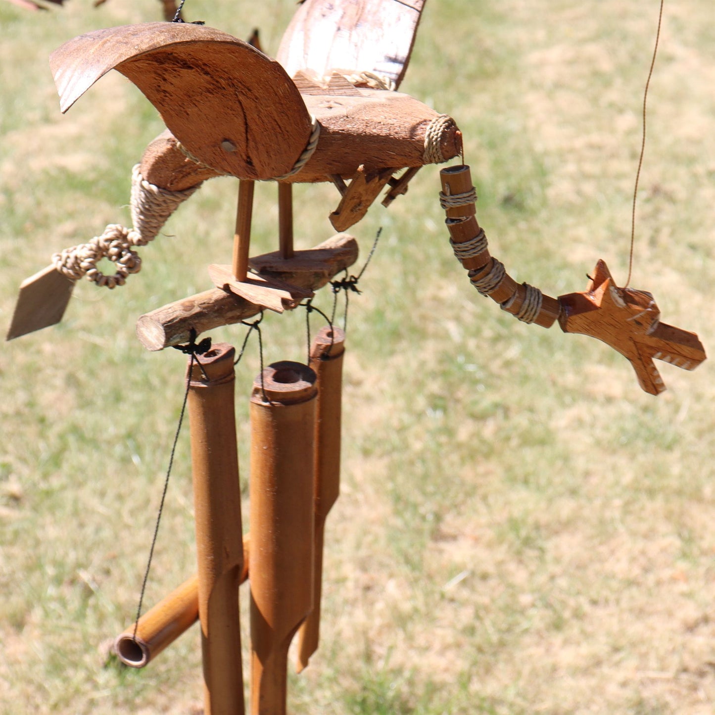Coconut Dragon Wind Chime Mobile – Handmade in Indonesia | Garden & Home Decoration