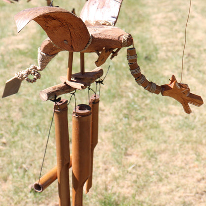 Coconut Dragon Wind Chime Mobile – Handmade in Indonesia | Garden & Home Decoration