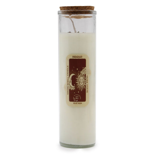Magic Spell Candle – Friendship | Moss Agate & Velvet Moon