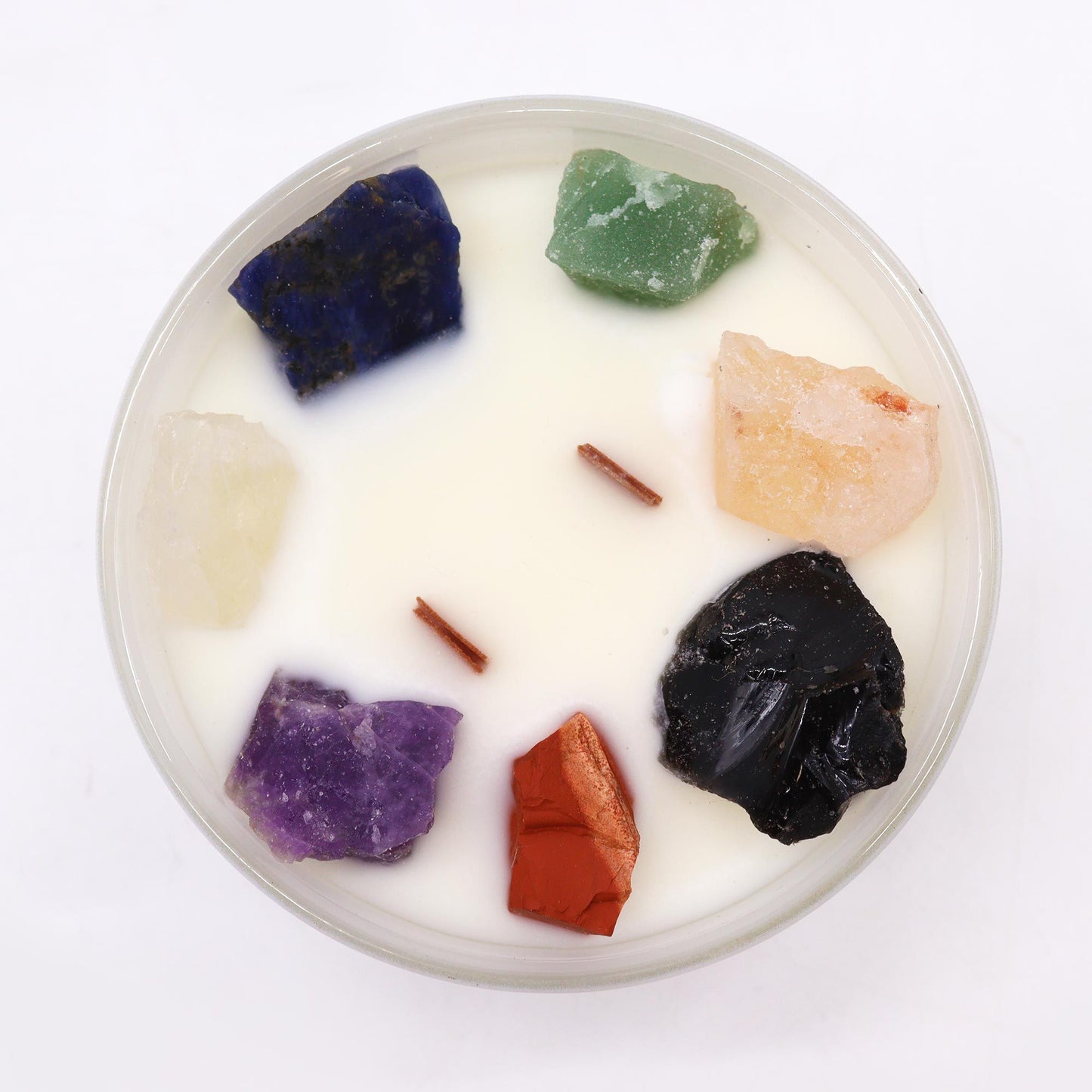 Large Chakra Crystal Candle – Seven Chakra Harmony | Moon Beams