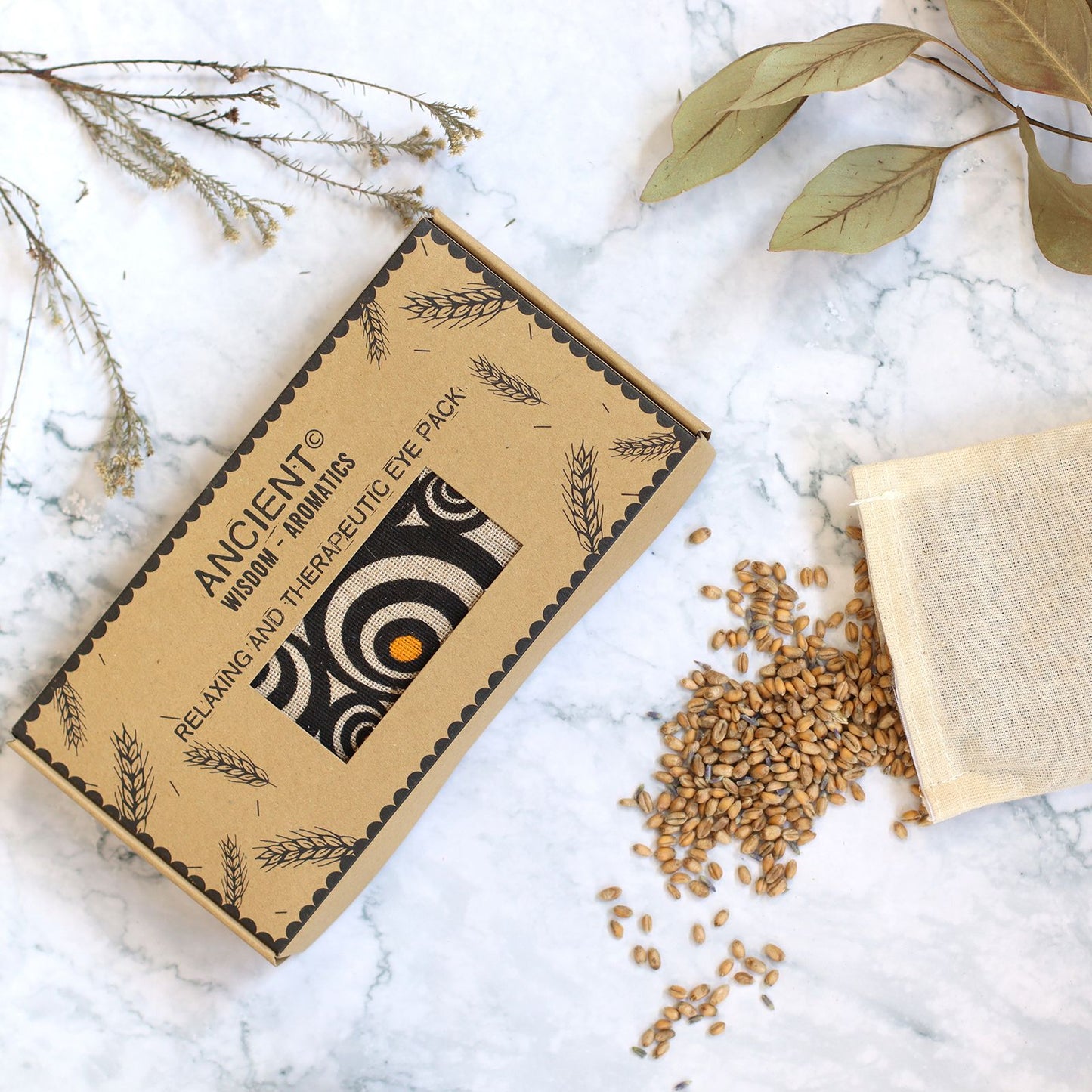 Lavender Natural Cotton & Juco Eye Pillow in Gift Box – Illusion