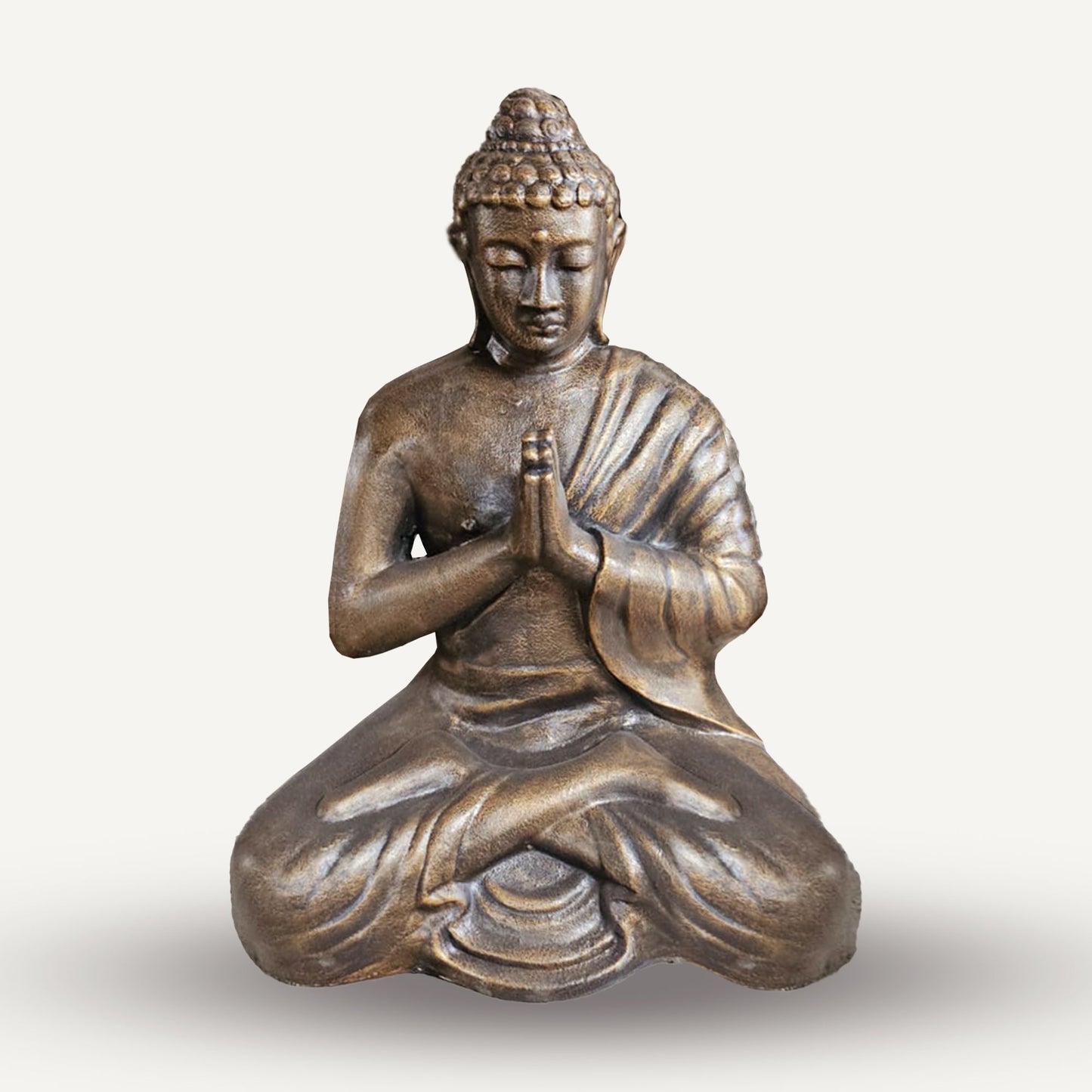 Medium Large Antique Gold Praying Buddha Statue – 1.2m