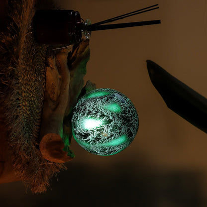DriftGlow Lamp – Emerald Crackle Shade