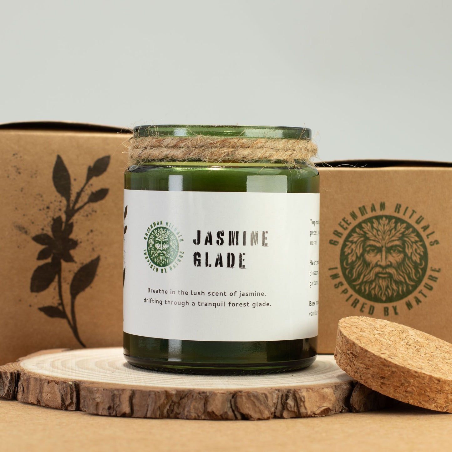 Greenman Rituals Woodwick Soy Candle – Jasmine Glade
