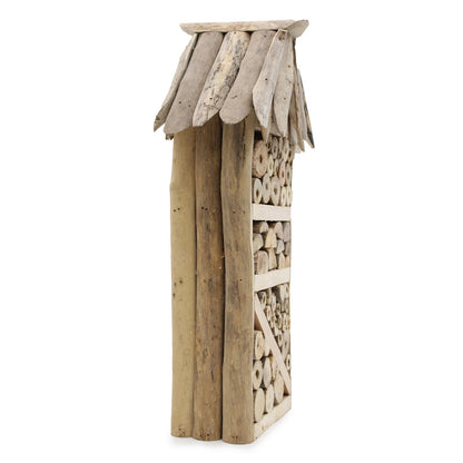 Driftwood Bee & Insect Highrise Box – Handmade in Indonesia | Recycled Driftwood Garden Habitat
