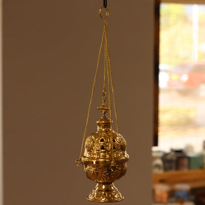 Hanging Detailed Brass Incense Burner