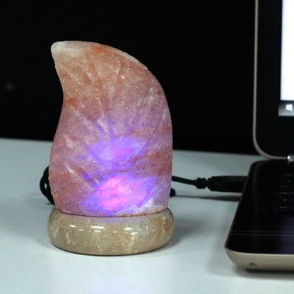USB Himalayan Salt Lamp – Leaf | Random Colour Selection