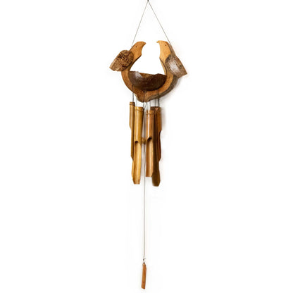 Husband & Wife Bamboo Wind Chime – Natural Finish | Handmade Wedding & Anniversary Gift