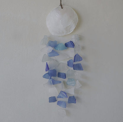 Capiz & Glass Drop Hanging – Blue & White