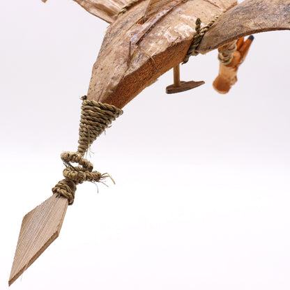 Natural Coconut Dragon Wind Chime Mobile 37cm – Handmade in Indonesia | Garden Decoration