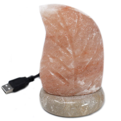 USB Himalayan Salt Lamp – Leaf | Random Colour Selection